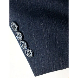 42L Burberrys Mens Vintage 2 Button Pure Wool Blazer Jacket Dark Pencil Gray Pin